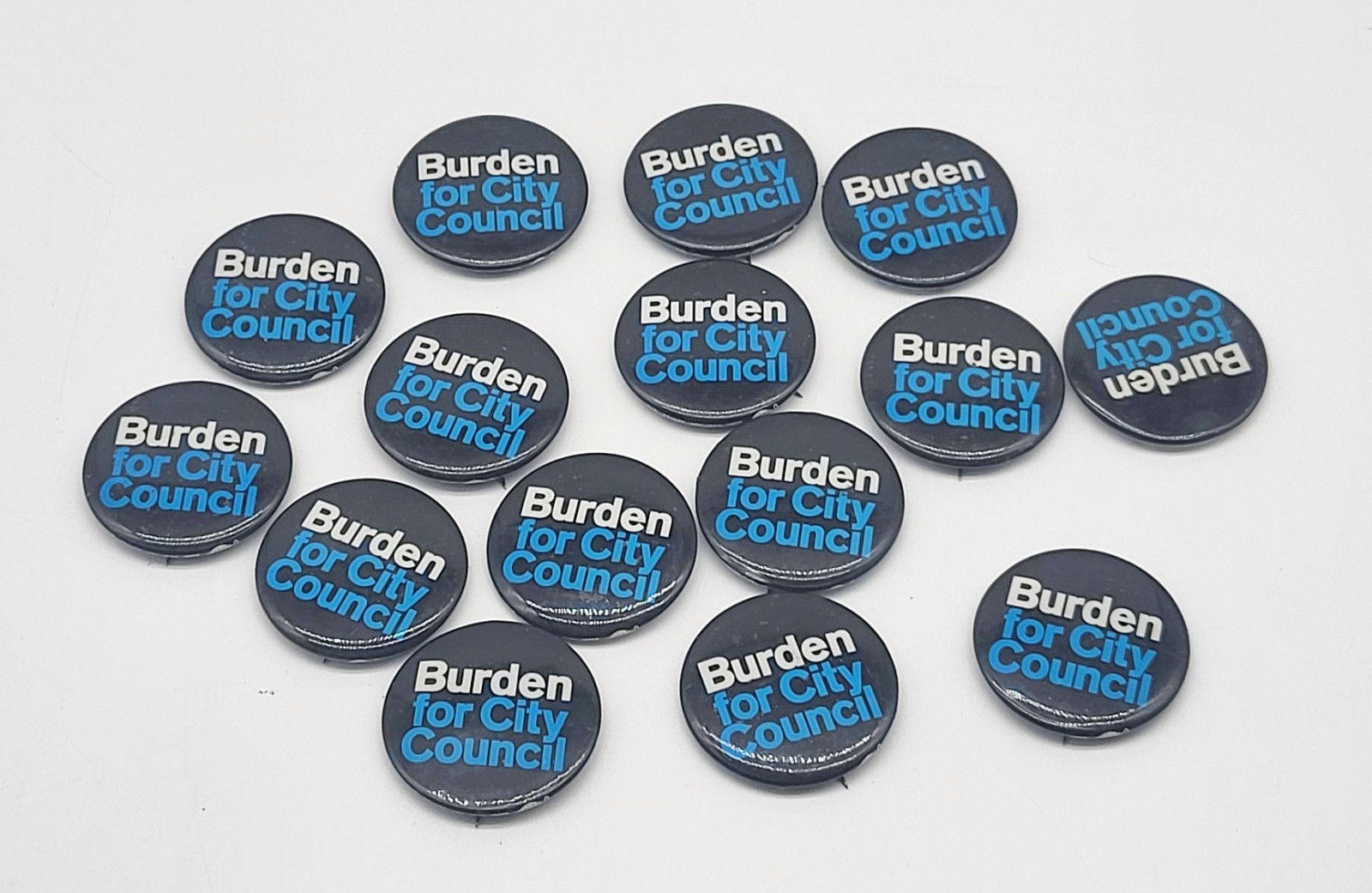 15 x Political pinback buttons, Shirley Burden for New York City Council, 1970