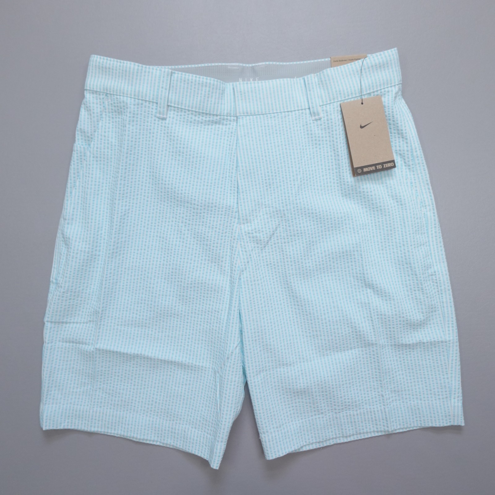 Nike Tour Chino Seersucker Golf Shorts Glacier Blue FQ2091-474 Men's 8" Size 32