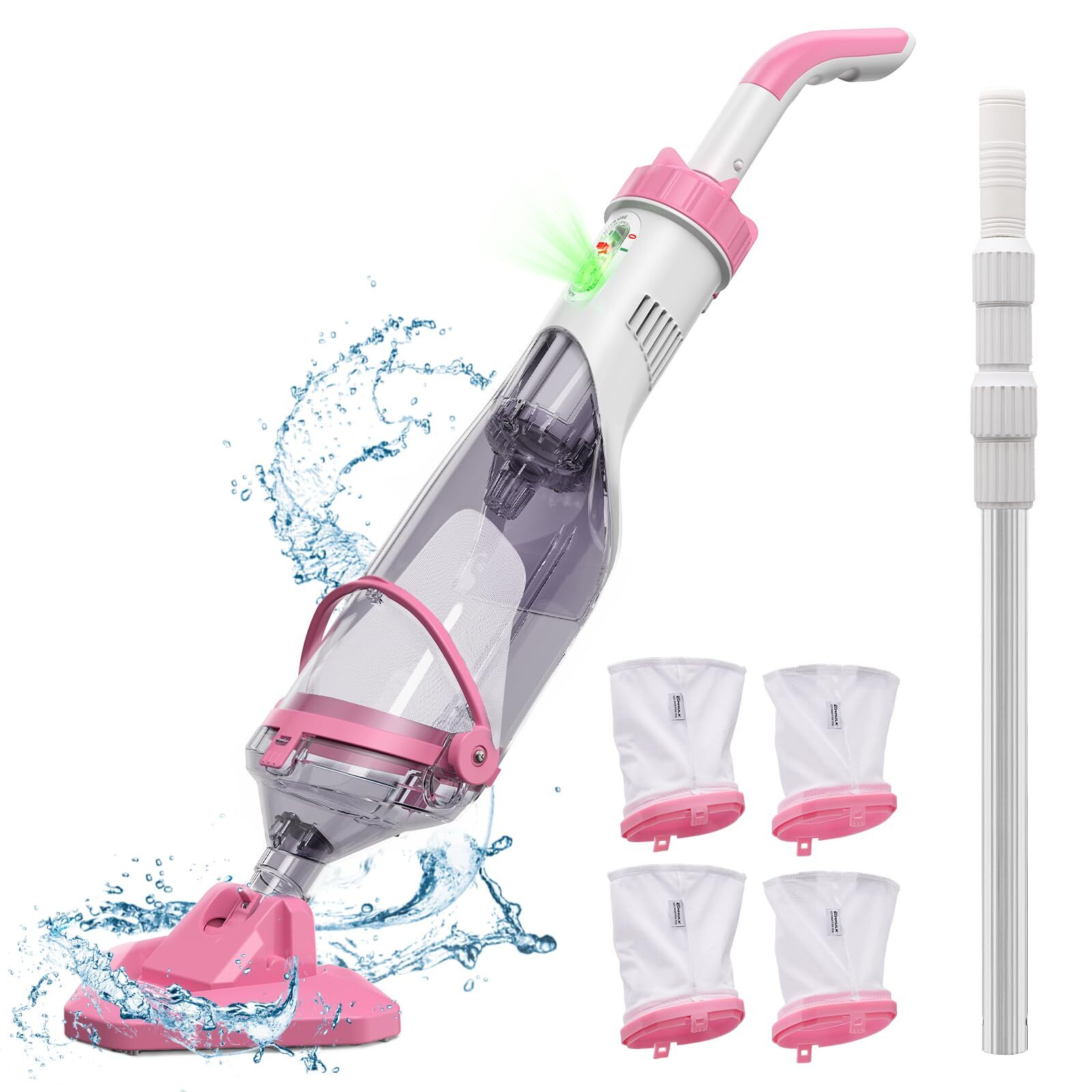 Upgraded Pool Vacuum with Telescopic Pole Powerful Suction for Above Ground Pool
