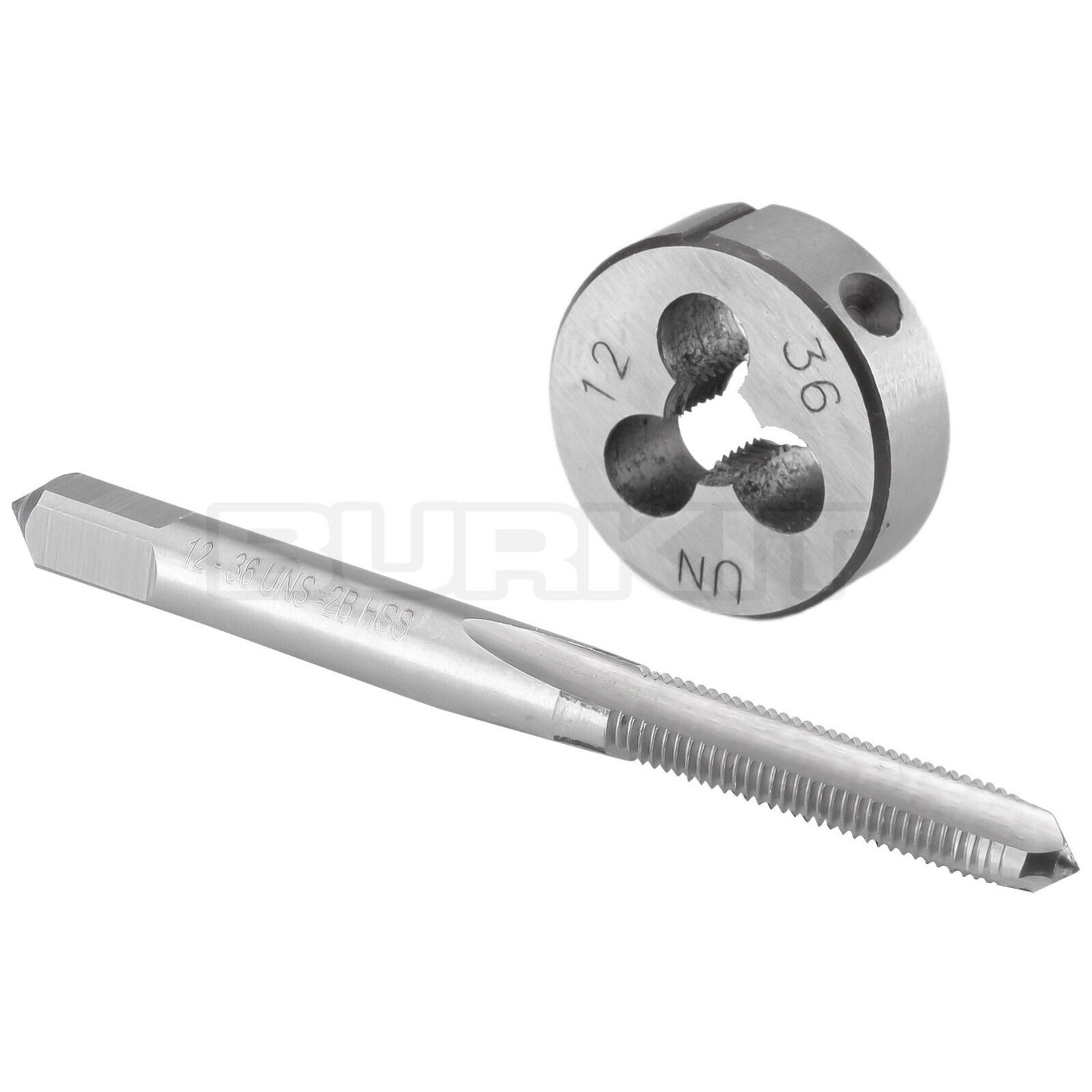 No 12-36 UNS Tap and Die Set Right Hand, 12 x 36 UNS Thread Tap and Round Die