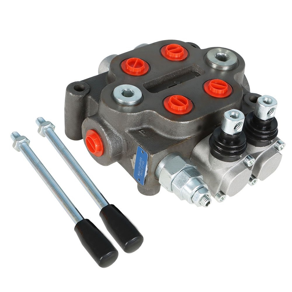 2 Spool 25 GPM Hydraulic Directional Control Valve Tractor Loader BSPP Ports