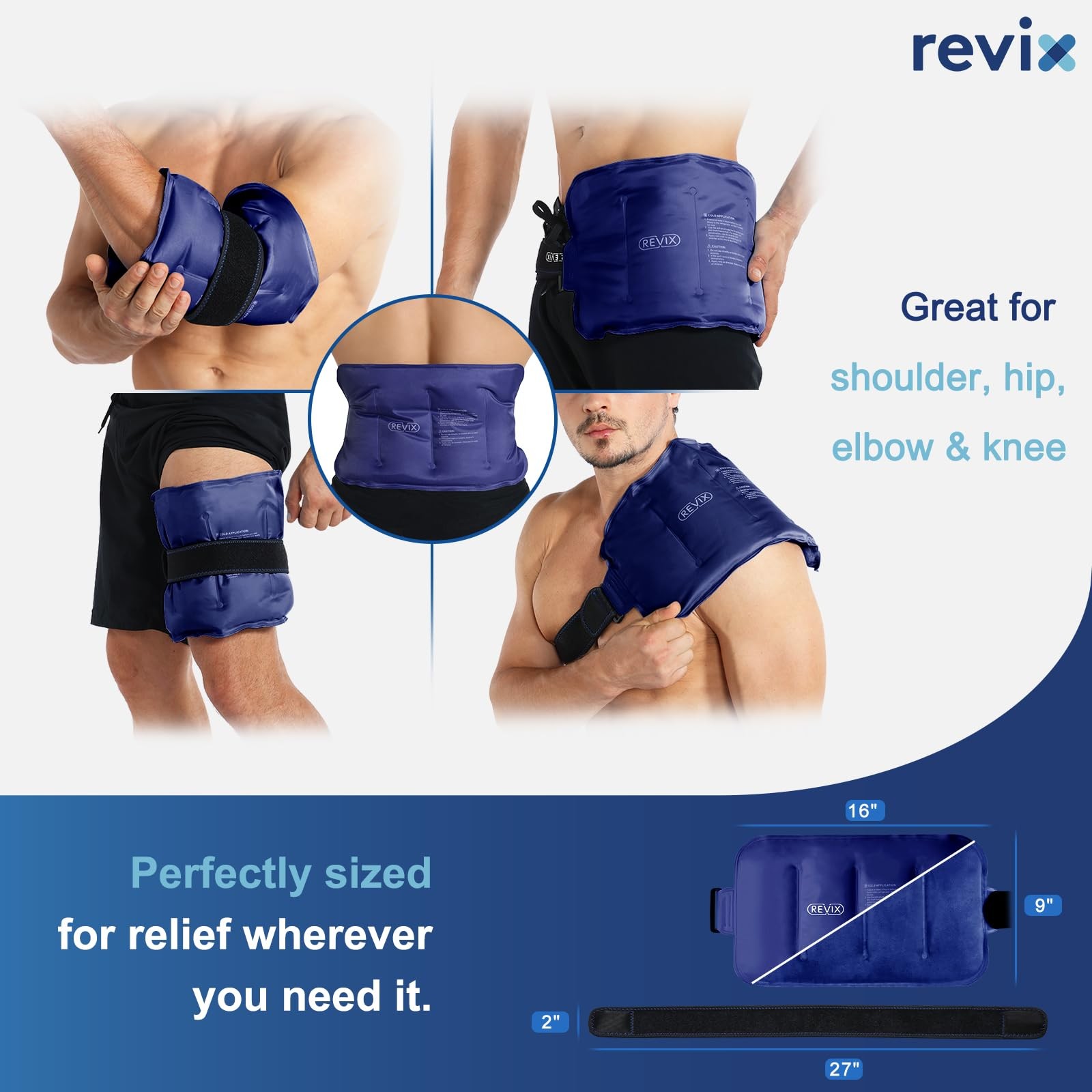 Ice Pack for Injuries Reusable Gel for Lower Back, Cold Packs for Back Should...