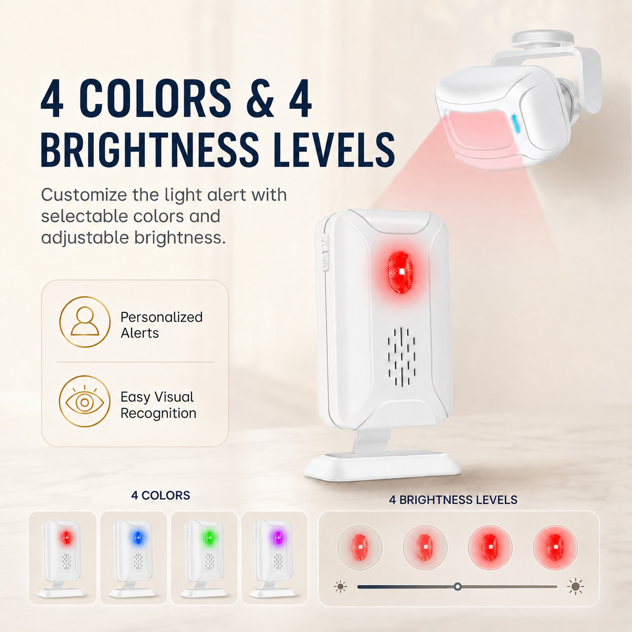 Wireless Door Chime Motion Sensor Alarm for Store Office 918ft Range 36 Chimes
