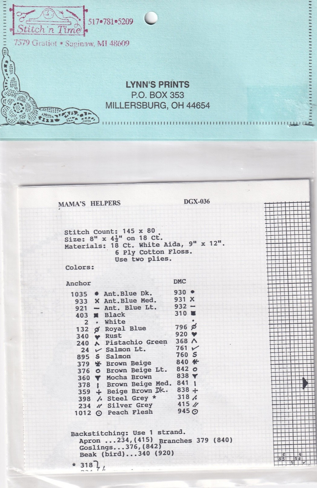 Diane Graebner Designs Counted Cross Stitch Pattern "Mama's Helpers" DGX-036