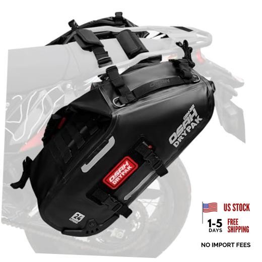 Motorcycle Saddle Bags, Waterproof Durable Saddlebags(24L*2), Large 48L
