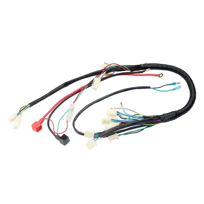 Wiring Harness LoomCDI Ignitions Coils SparkPlug Key Switch for 50-125cc ATV