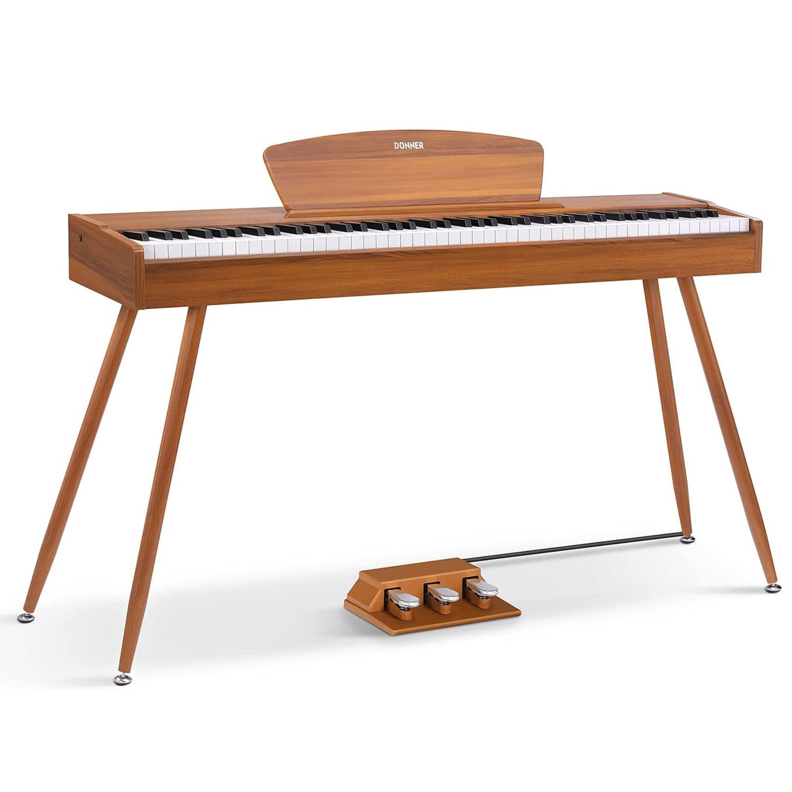 Donner DDP-80 Digital Piano 88 Key Weighted Keyboard, Compact, Retro Wood