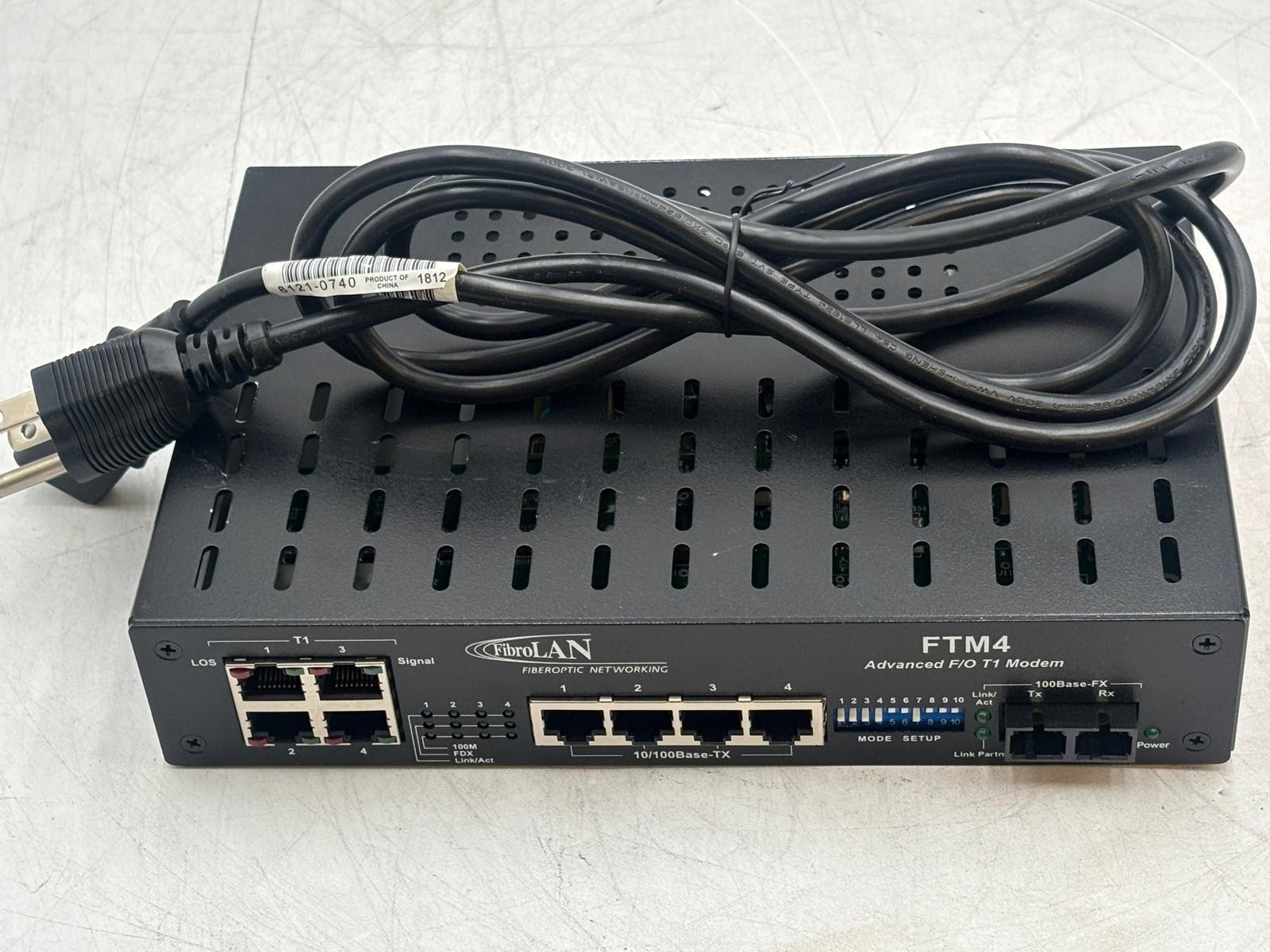 FibroLAN FTM4 Advanced F/O Fiberoptic T1 Modem 4 Ports 10/100TX / 4 T1 Ports