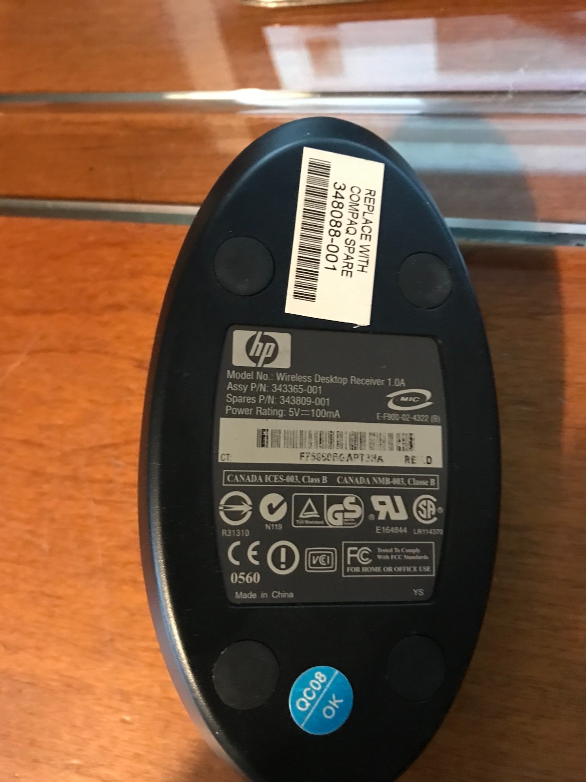 HP 343365-001 Wireless Desktop Receiver 1.0A
