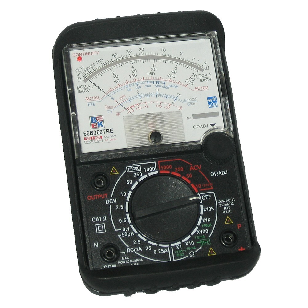 BK 66B360TRE Analog Multimeter Tester AC/DC, Resistance, Fuse, Diode