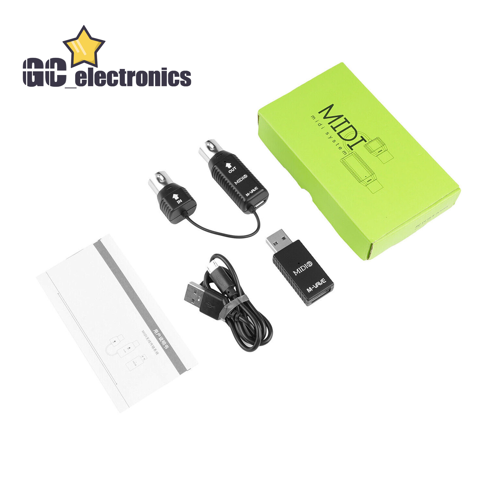 M-VAVE Mini Wireless Transmission System MIDI Bluetooth Adapter USB Plug Play