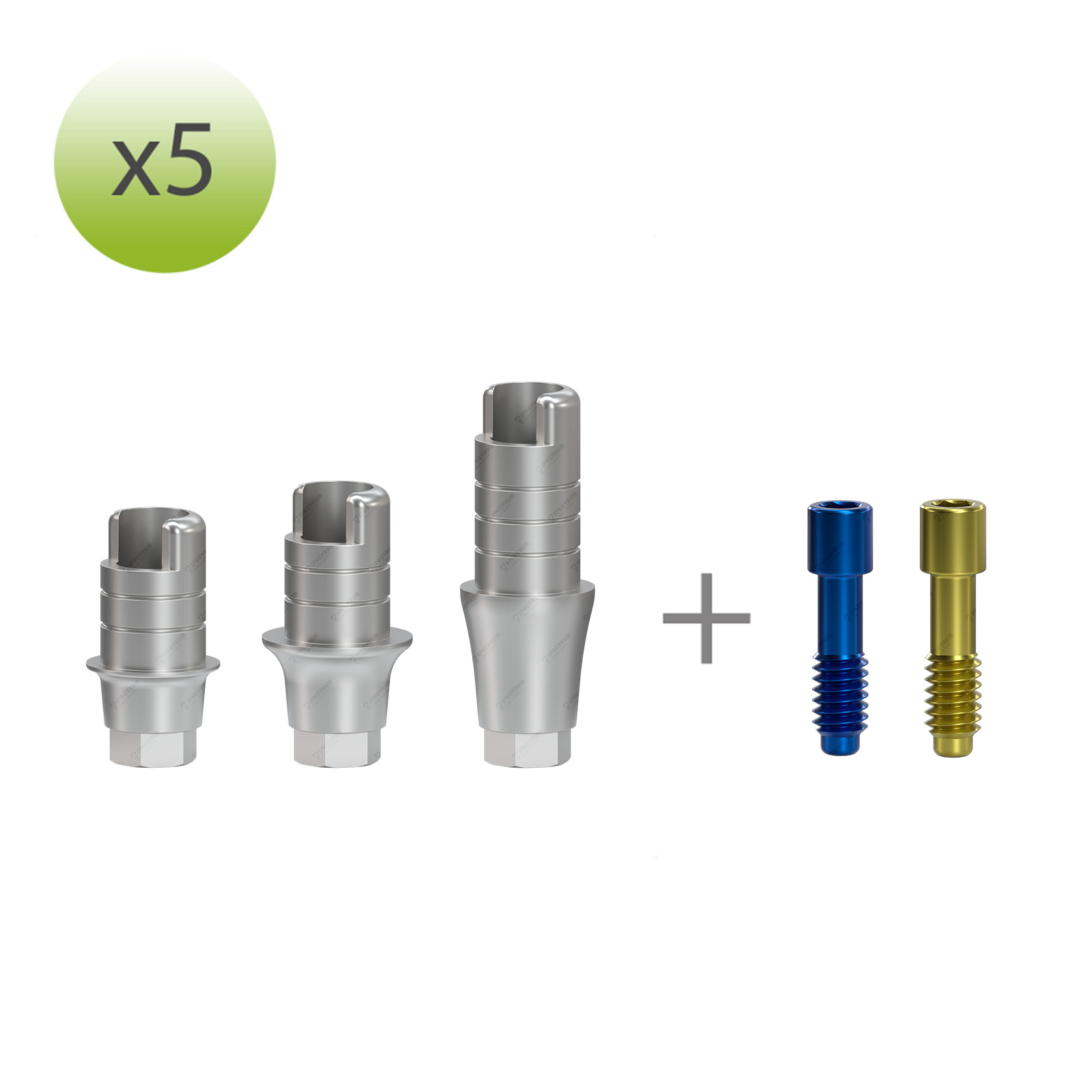 x 5 CAD/CAM Ti-base Interface Hex, Non-Hex ZrGen MegaGen AnyRidge compatible