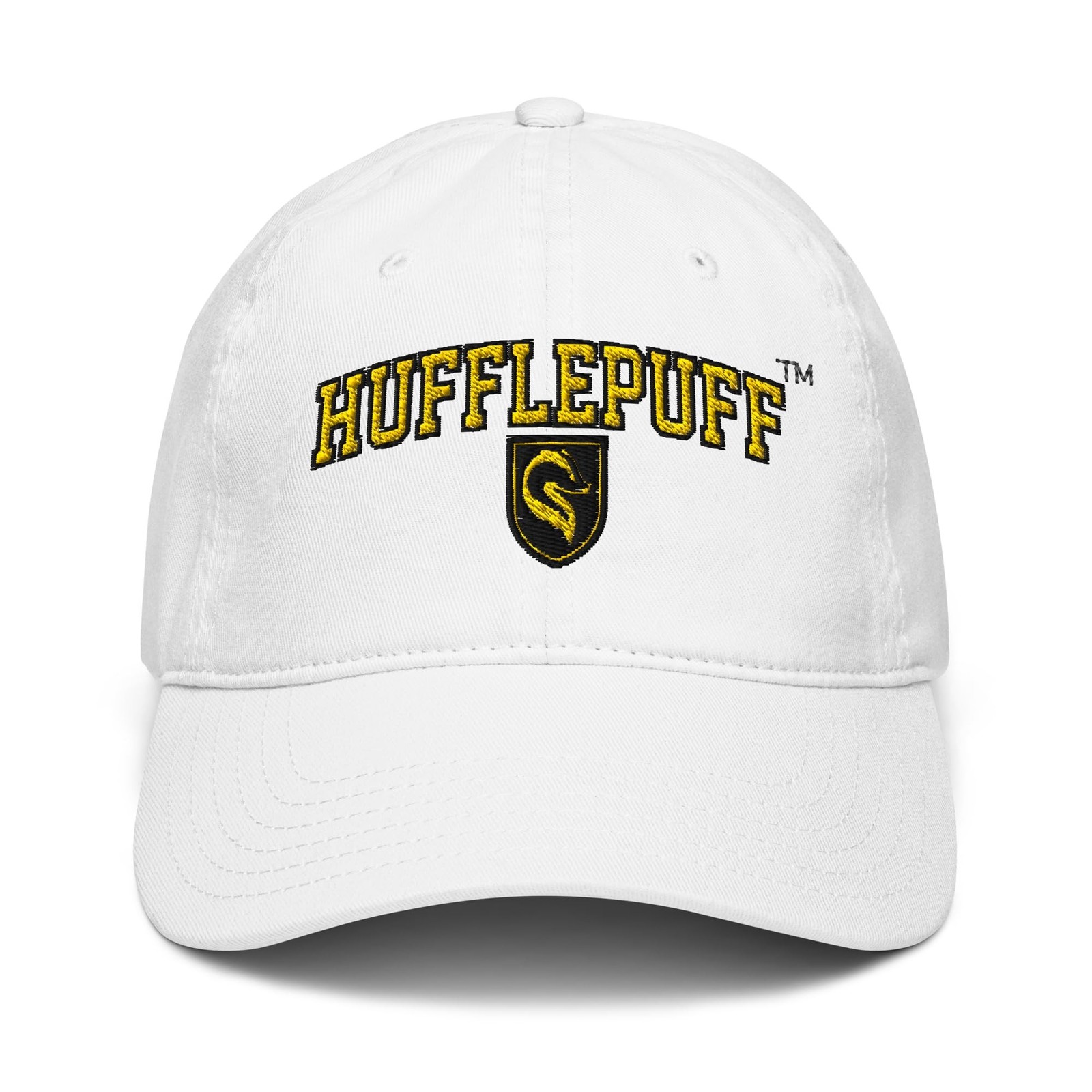 Harry Potter Hufflepuff Arch Adjustable Baseball Hat One Size White