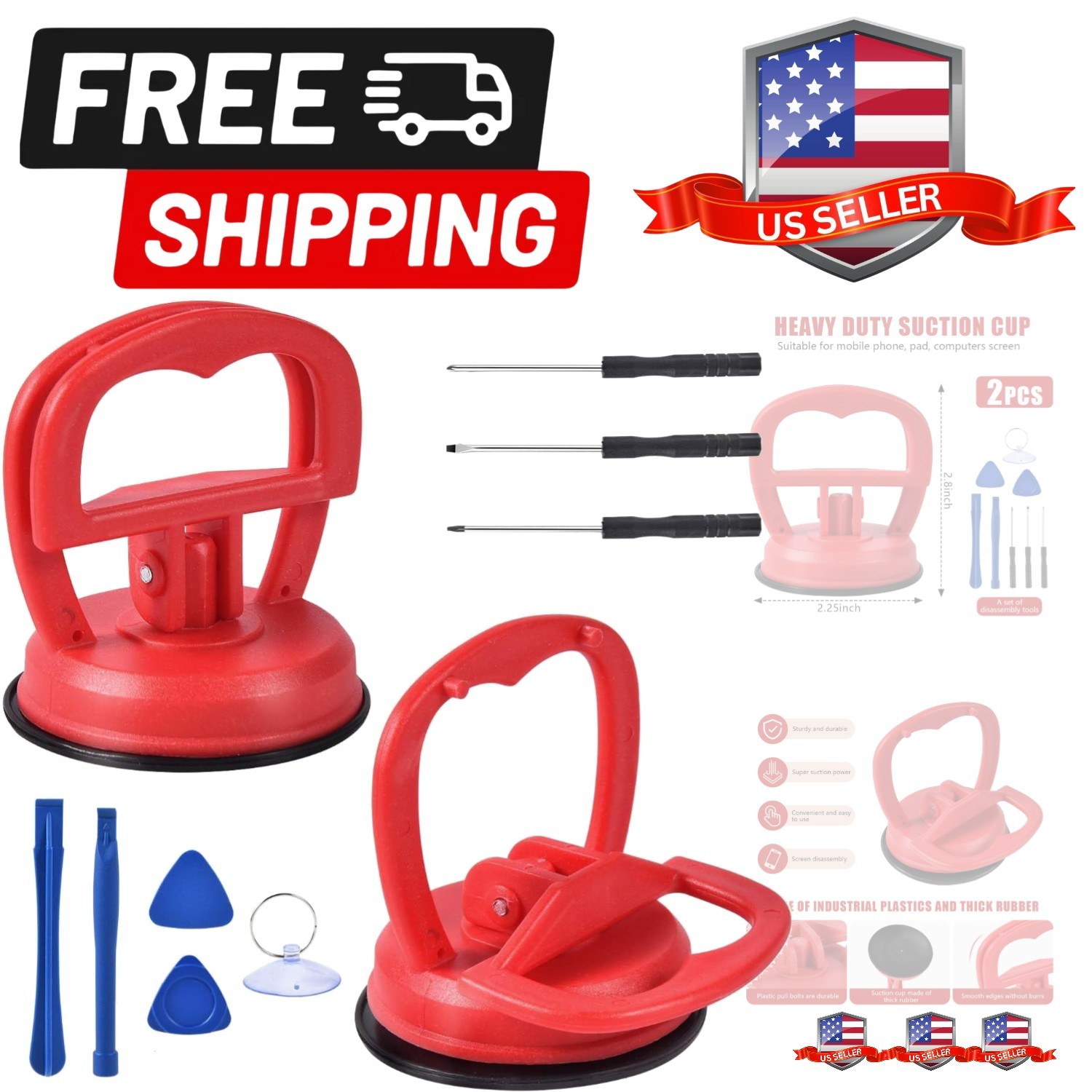 10 Pcs Heavy Duty LCD Screen Suction Cups Repair Kit for iMac, iPhone, iPad, ...