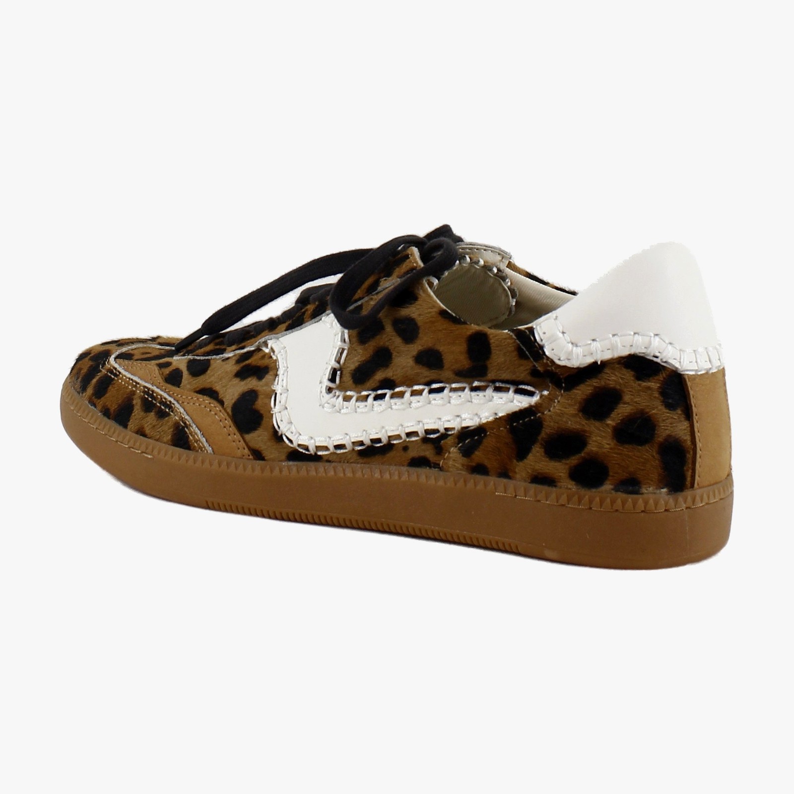 Dolce Vita Notice Stitch Women's Fashion Sneakers Dark Leopard Calf Hair