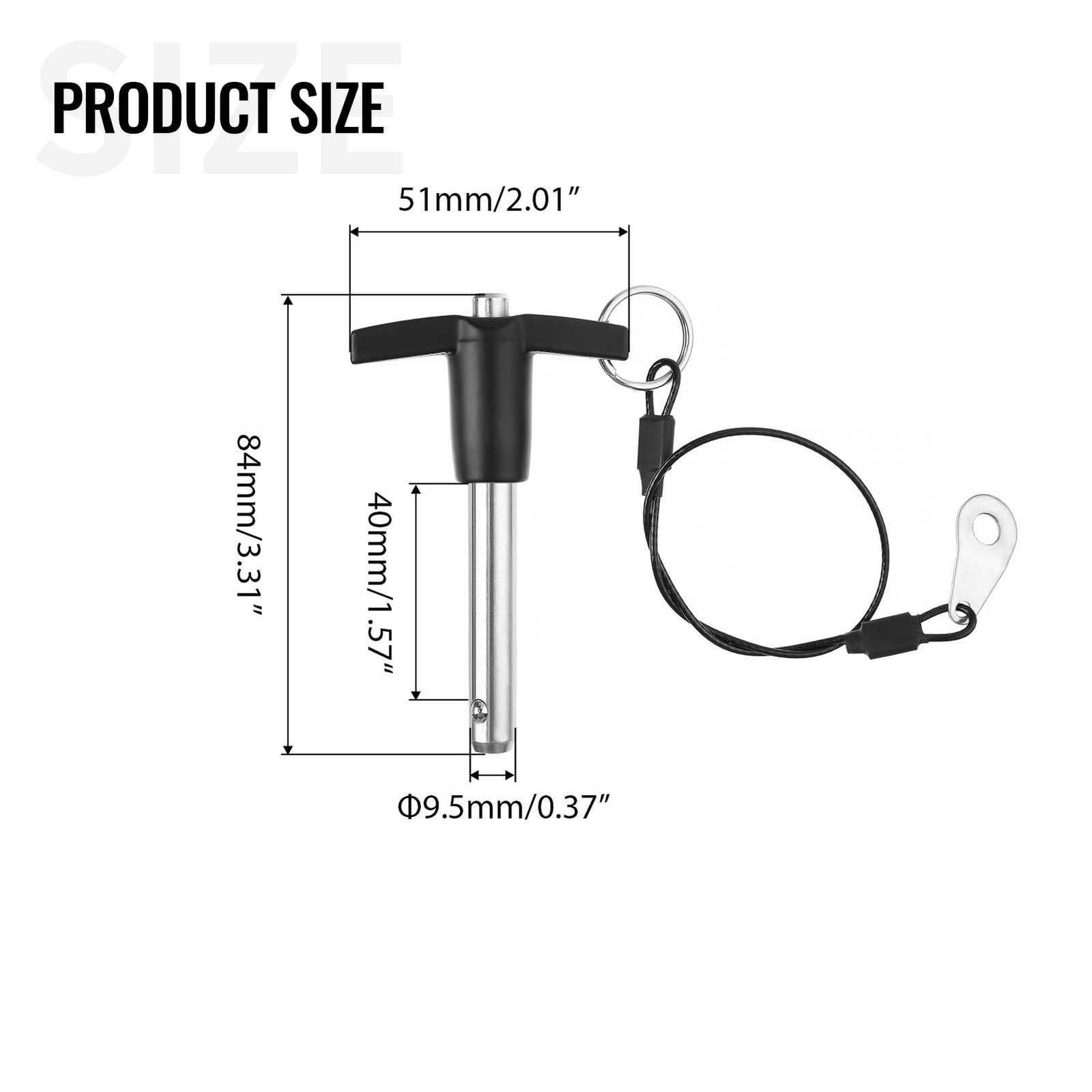 VXCICC 2 Pack T Handle Quick Release Pin 3/8 Inch Diameter,304 Stainless Stee...