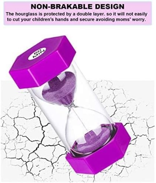 Safe and Stylish Purple Sand Timer - 30 Minute Classroom & Kitchen Essential