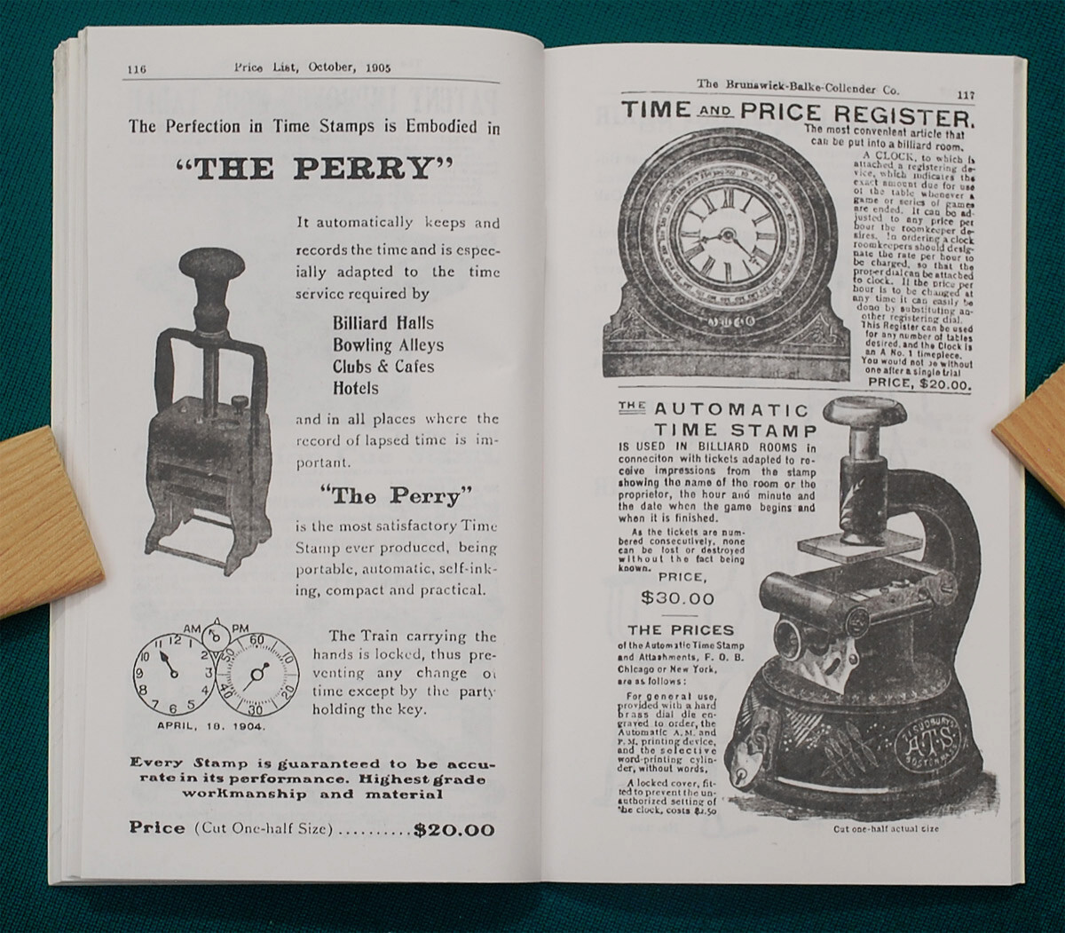 Reproduction of Rare 1905 BBC Billiard Price List/Catalog No. 1488