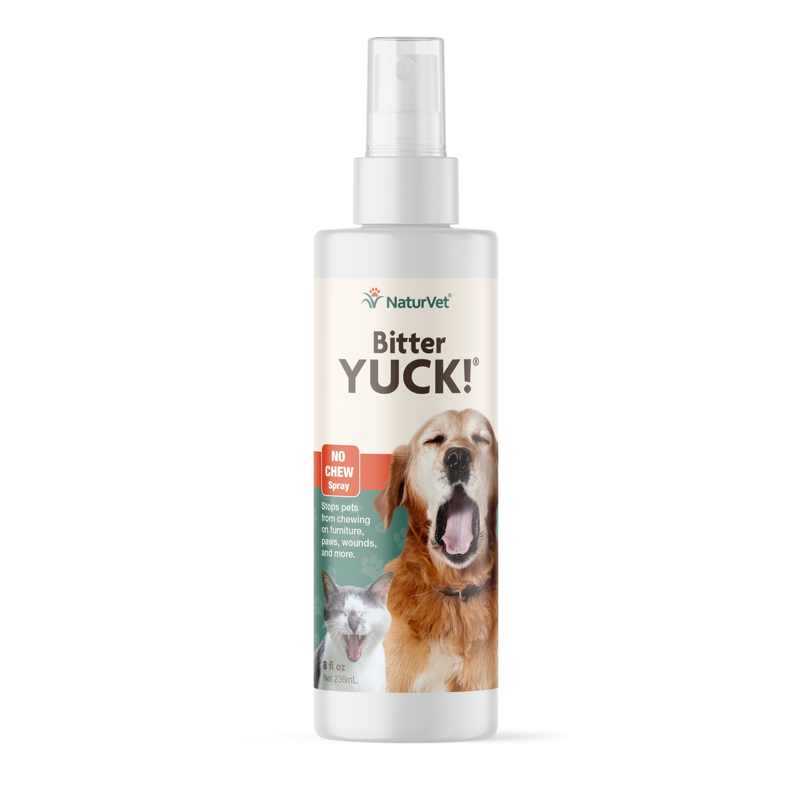 NaturVet BITTER YUCK No Chew Spray For Dog/Cat/Horse - Water Based 8 oz