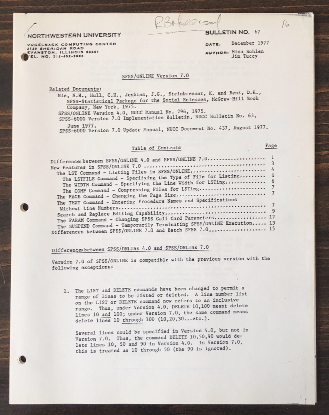 SPSS / Online Version 4.0 Users Guide by Northwestern University (1975)