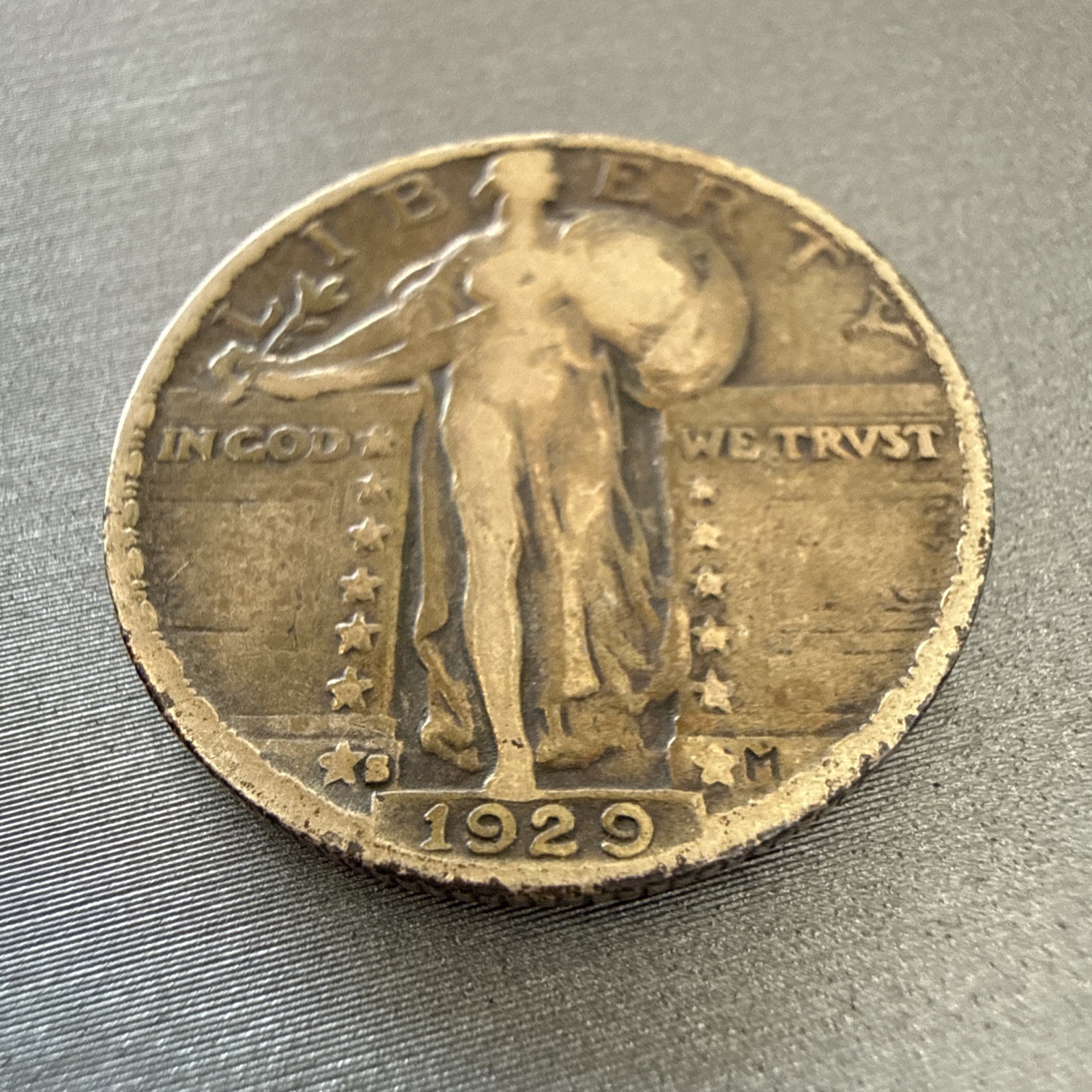 1929 S Mint Silver Standing Liberty Quarter