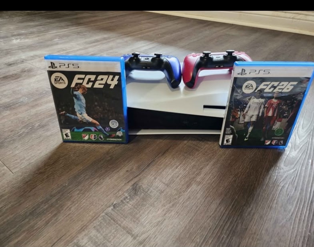 Sony PlayStation 5 Bundle with Wireless Controllers and EA Sports FIFA FC Games
