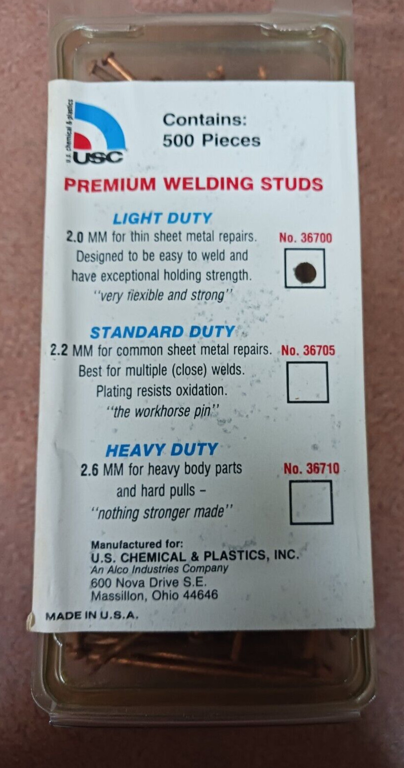 USC Premium Welding Studs, 2mm Dia., Light Duty #36700 - 500 Pieces
