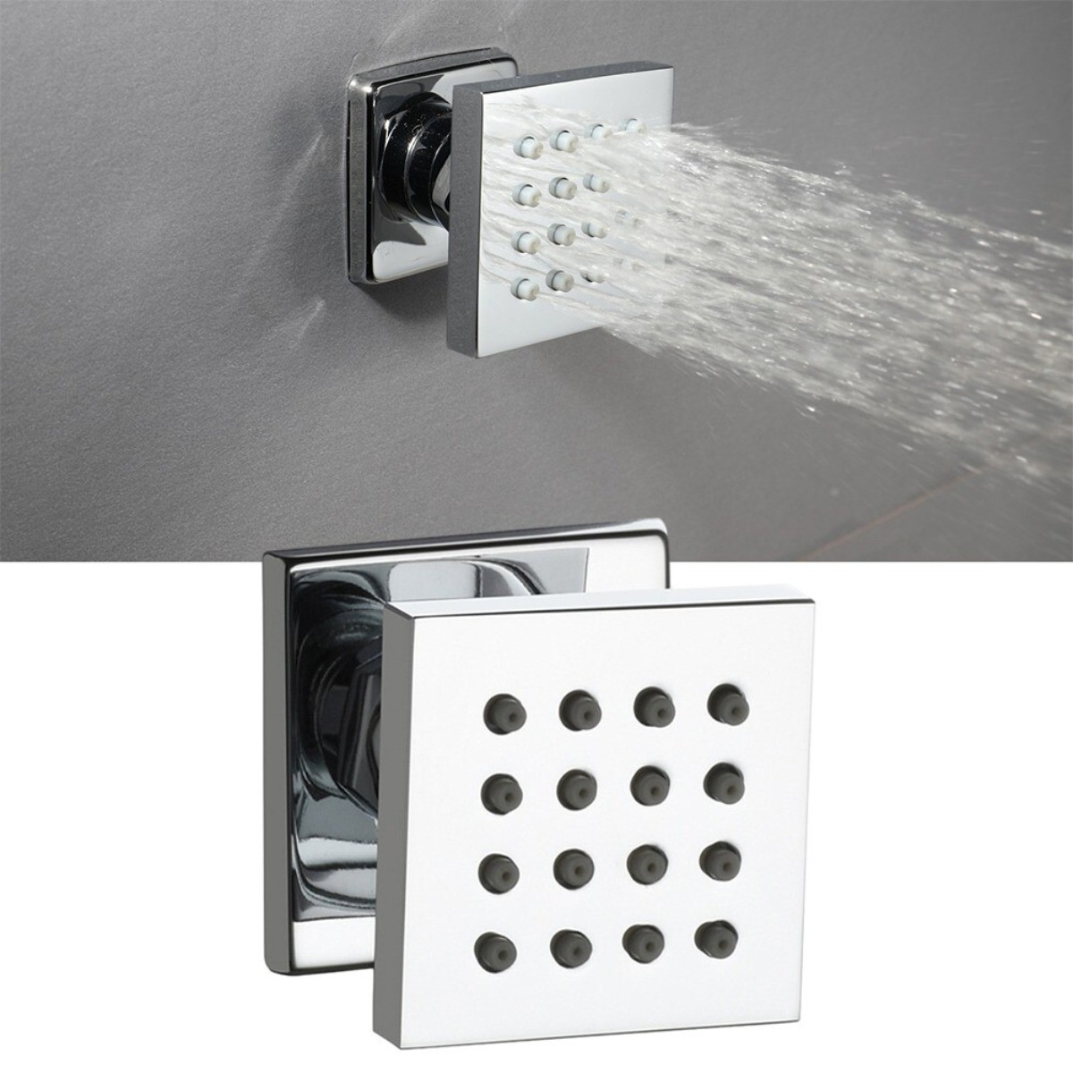 For A Luxurious Shower Experience Chrome Square Body Spray Shower Jets