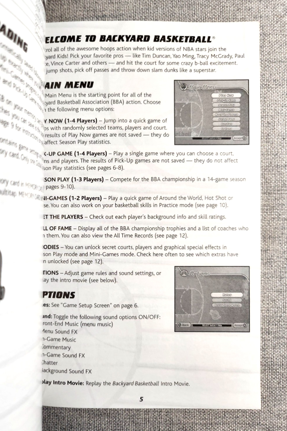 Backyard Basketball Instruction Booklet - Manual Only - PlayStation 2