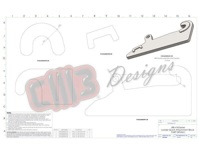 JRB 418 Series CNC DXF File