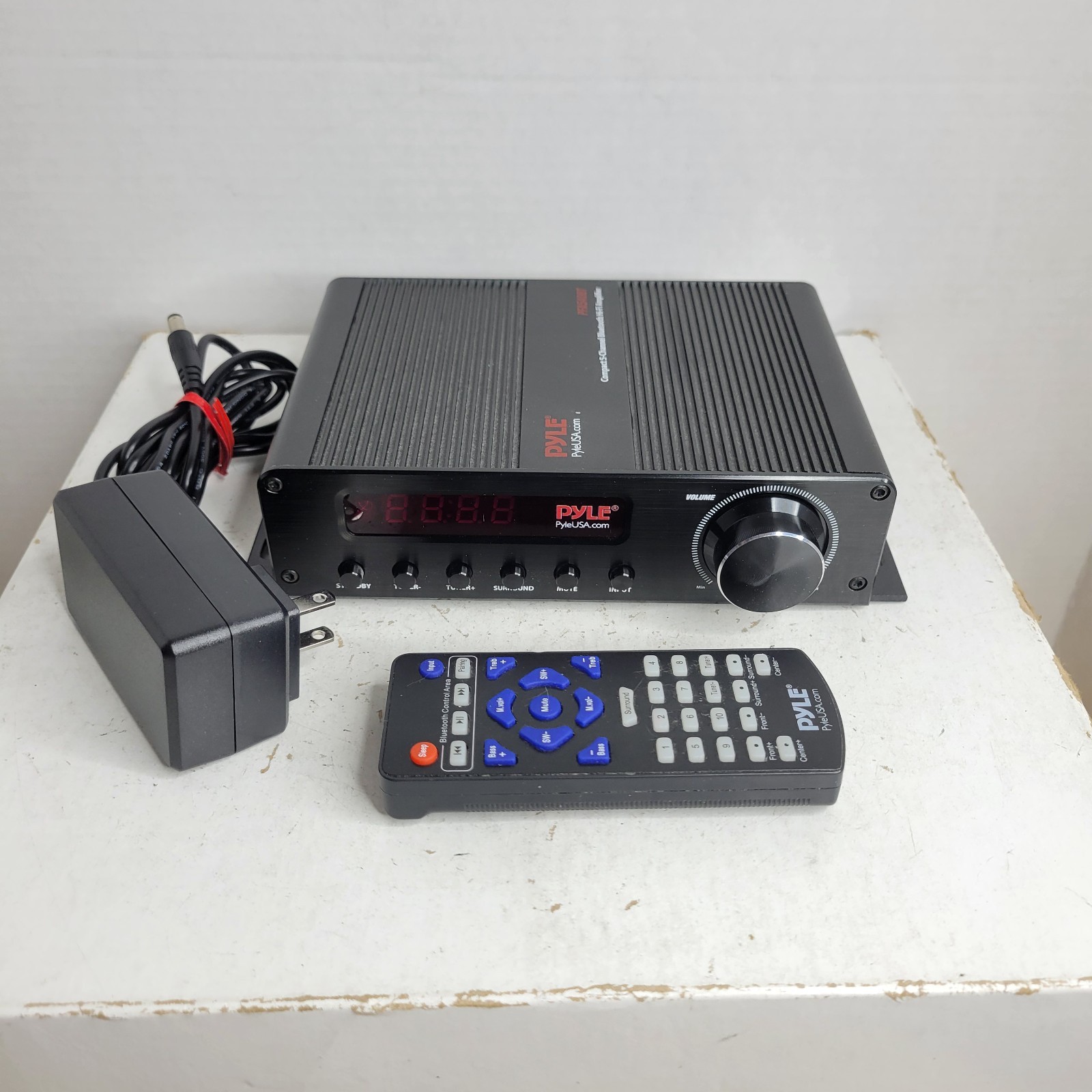 Pyle 100W 5 Channel Audio Amplifier - PFA540BT Bundle Remote Power Adapter