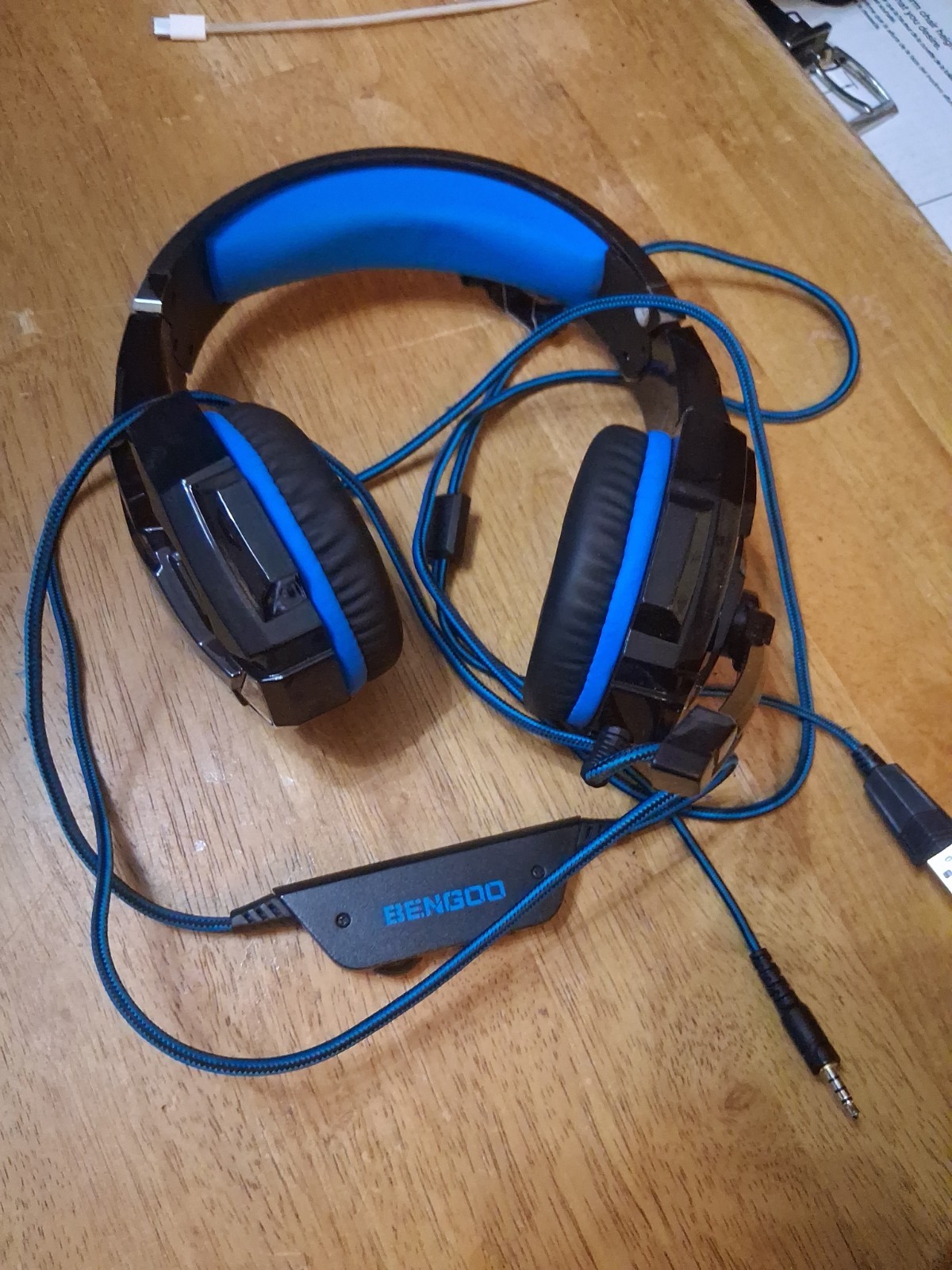 BENGOO G9000 Blue Pro Gaming Headset Wired 3.5mm PS4 PS5 Xbox PC