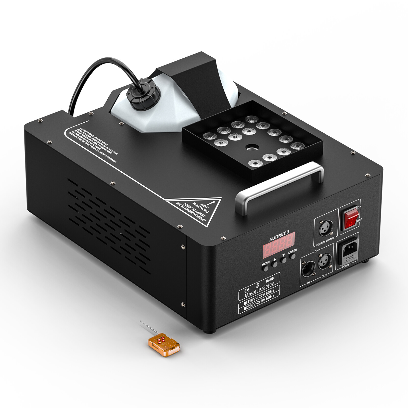 2000W Hallowen Smoke Fog Machine RGB 24 LED Light DMX Stage DJ Vertical Spray