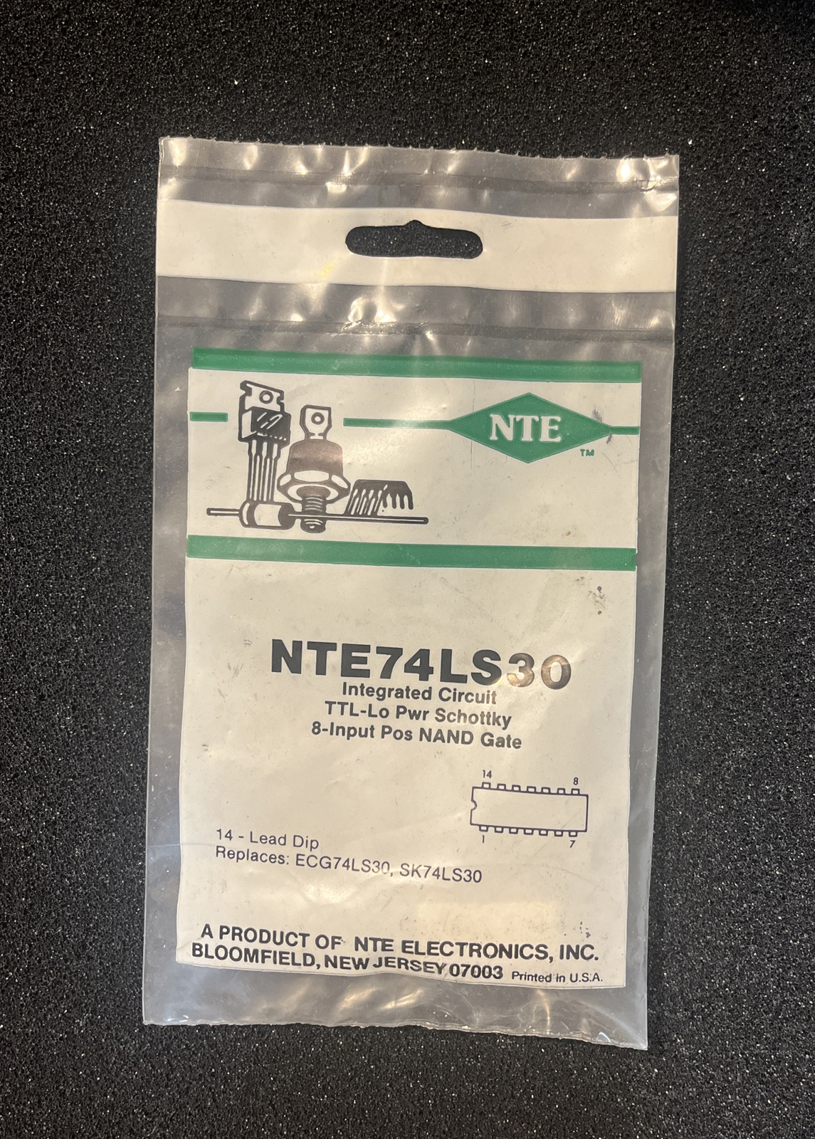 NTE74LS30 ~ IC TTL-Lo Pwr Schottky 8 Input Pos NAND Gate ~ Replaces  ECG74LS30