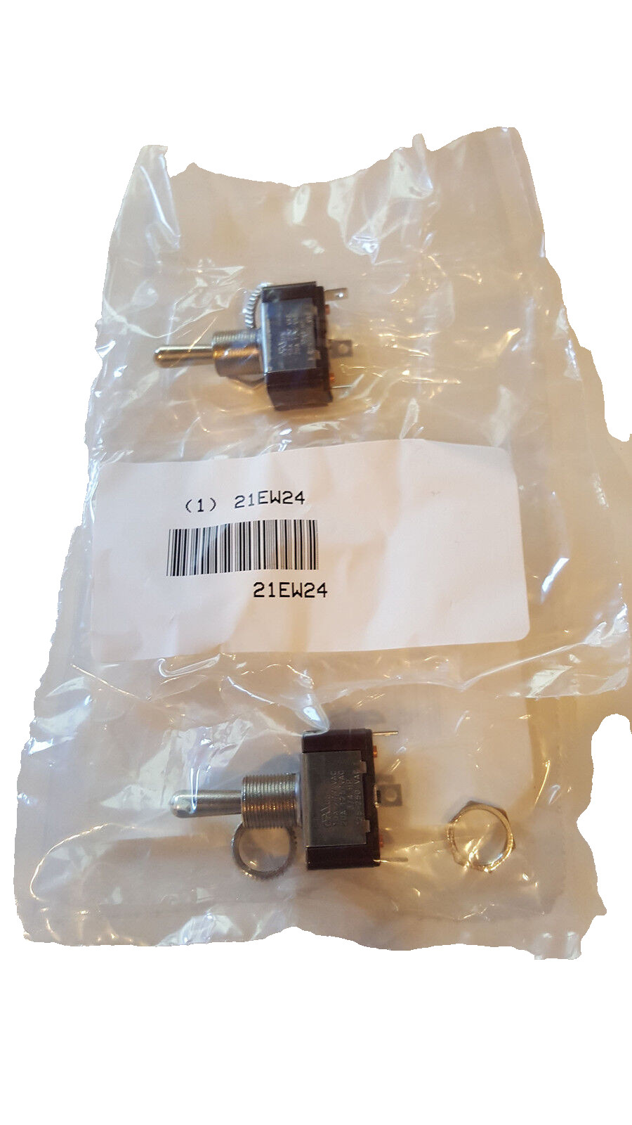 Eaton Toggle Switch, 3 Connections, Switch: On/Off/On, (21EW24), (Lot of 2)