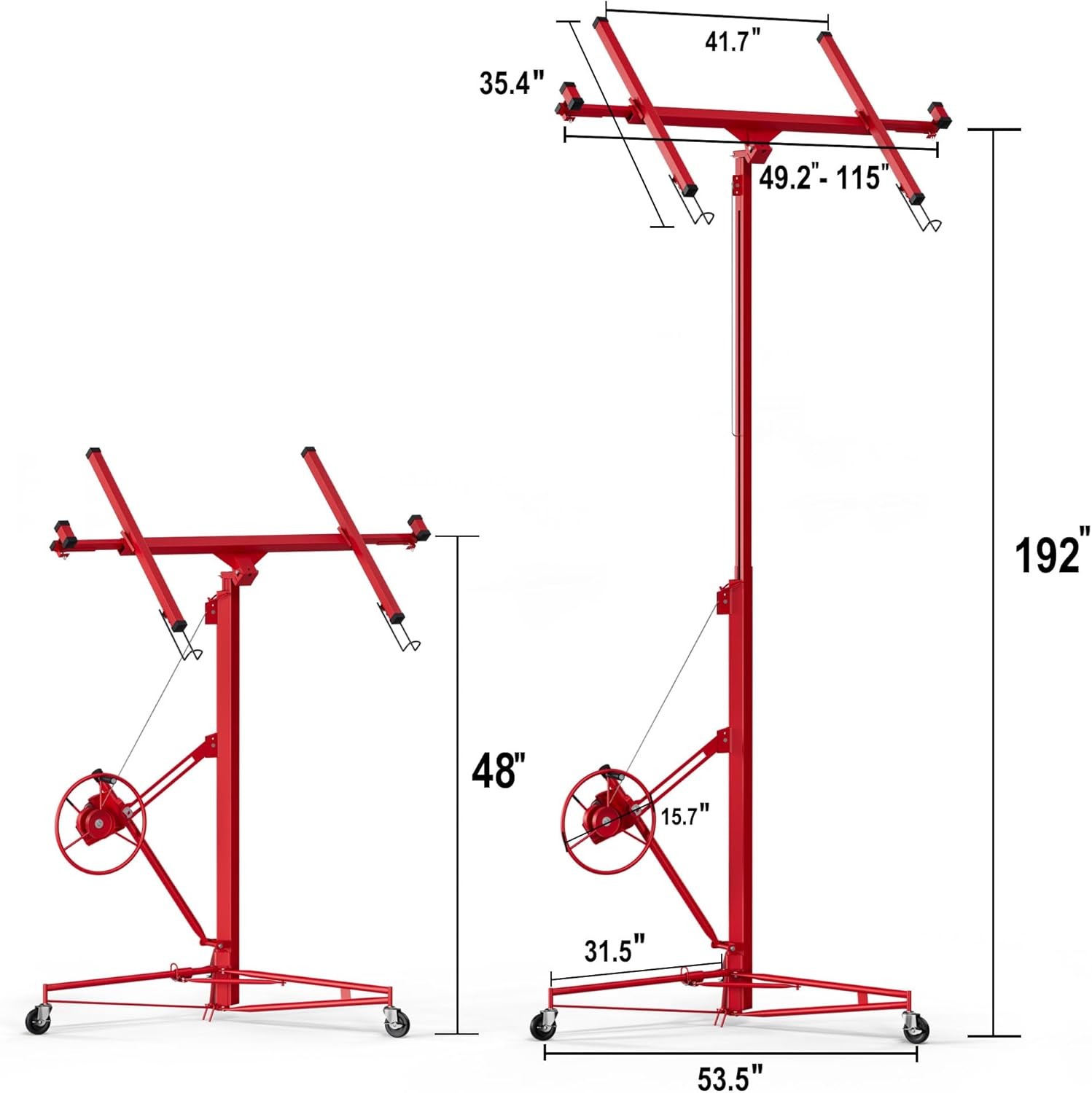 Sheetrock Lift 16FT Panel Hoist Drywall Lifter Heavy Duty with Safety Lock