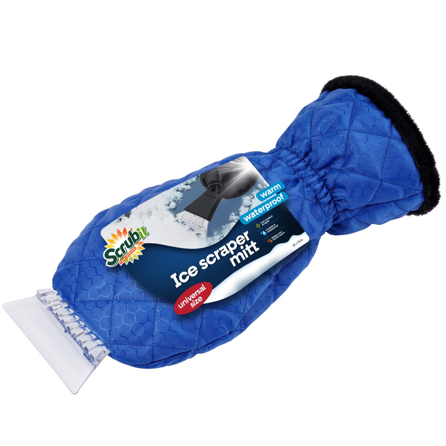 SCRUBIT Ice Scraper with Glove - Car Windshield Scraper for Ice and Snow w/Fl...