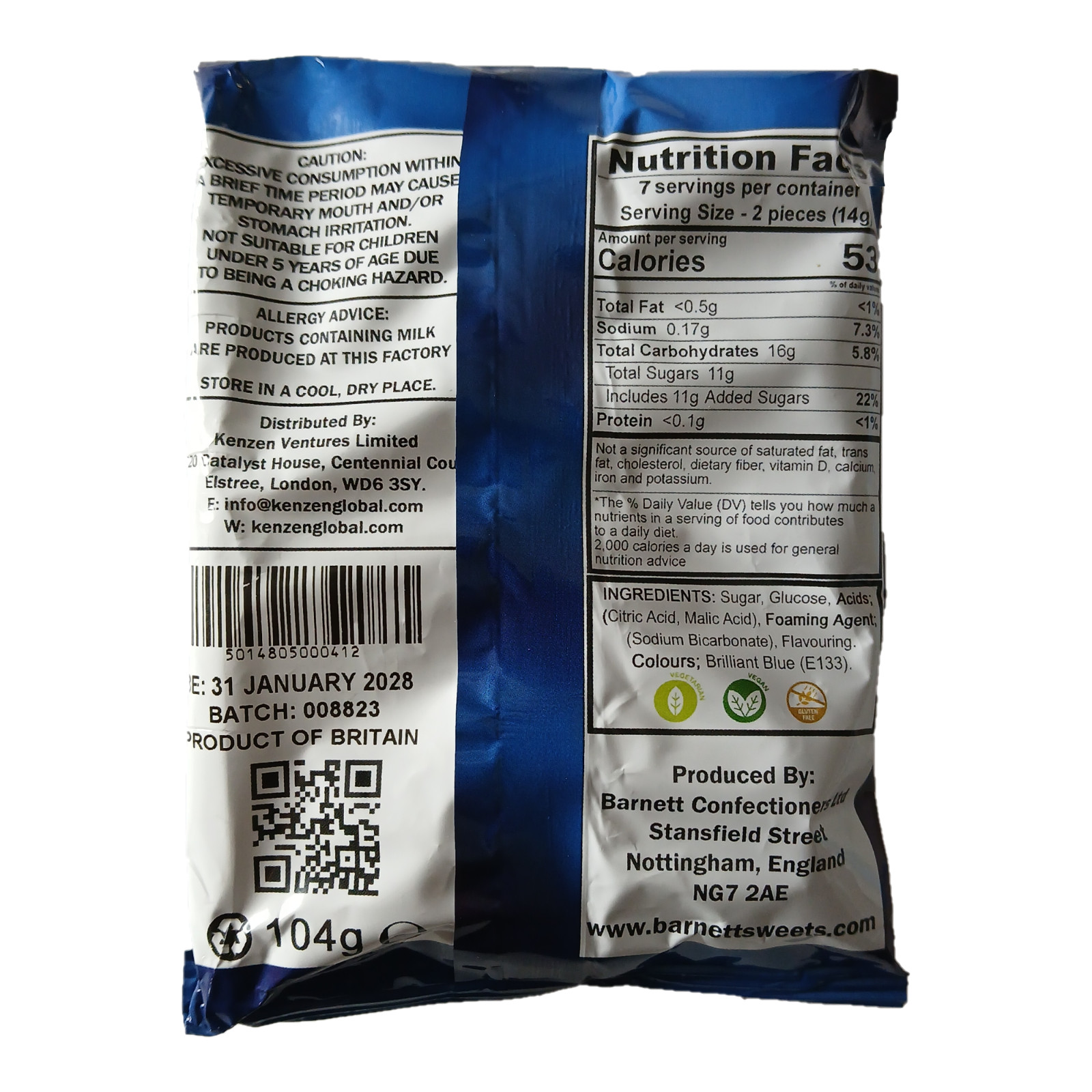 Barnetts Mega Sour Raspberry Hard Candy Extreme Viral Challenge Sweets 2 Pack
