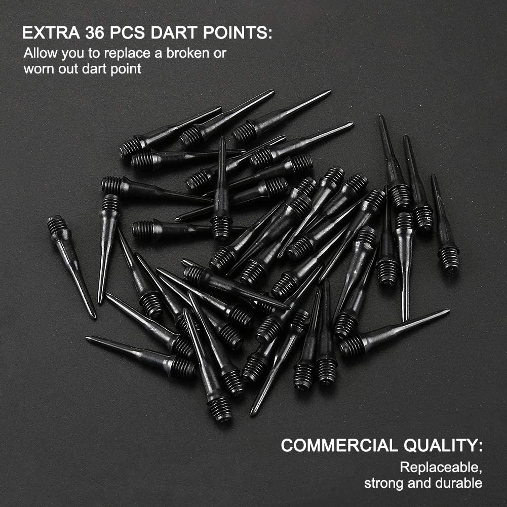 12 Pcs Darts Plastic Tip, Soft Tip Darts Set, 14G Plastic Tipped Dart, Attach Ex