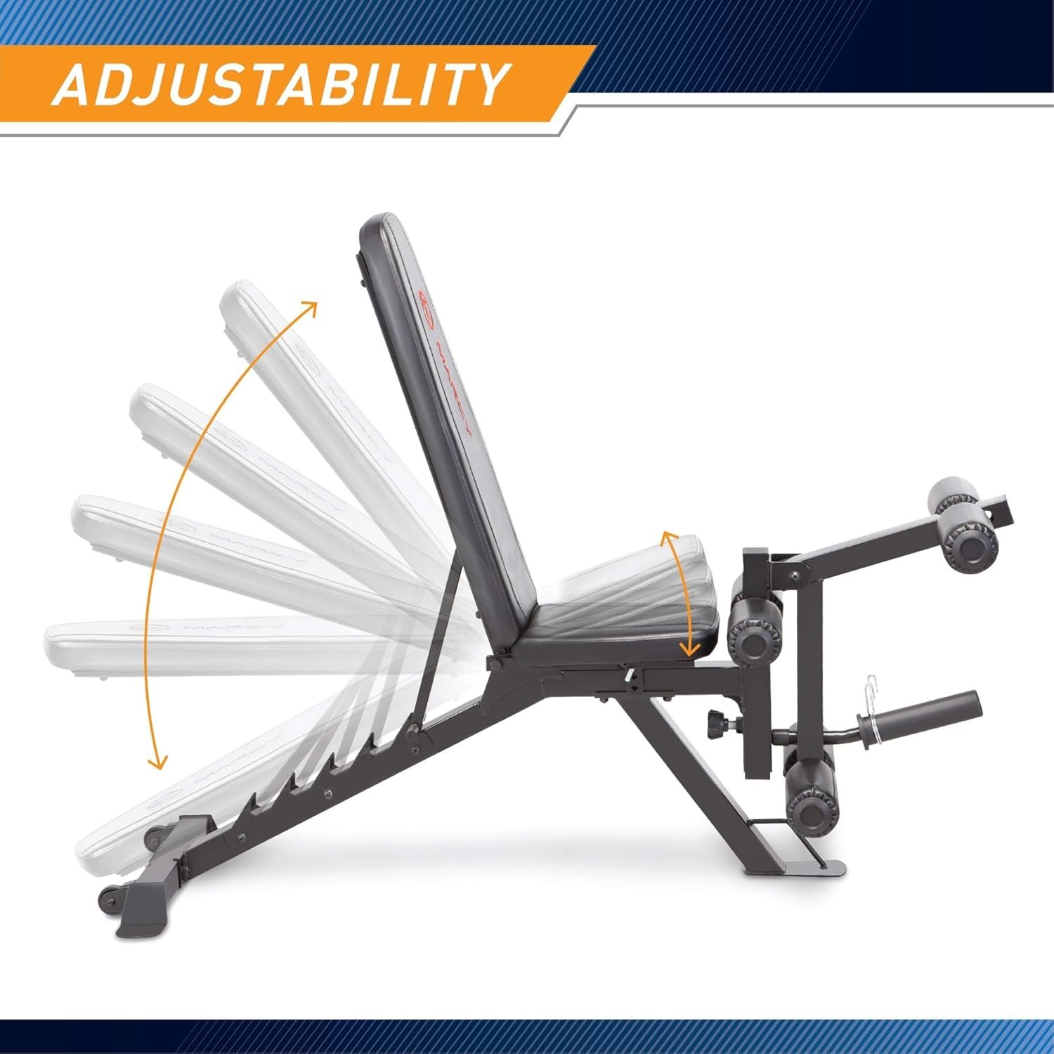 Versatile 6-Position Utility Bench with Leg Developer & Foam Padding - Dark Gray