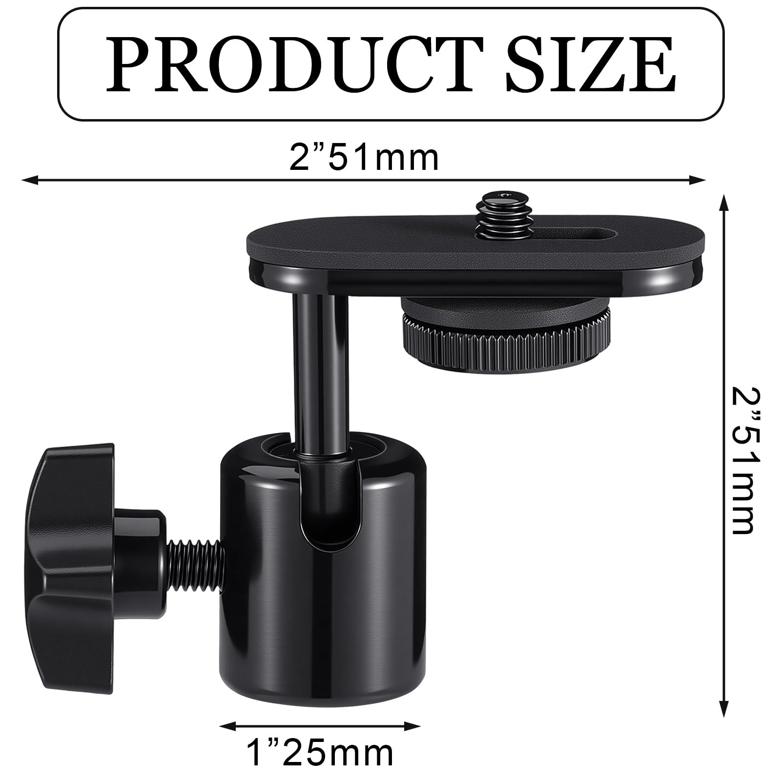 2 Pack Camera Mount Mic Stand Adapter Ball-and-Socket Head Mic Stand Adapter ...