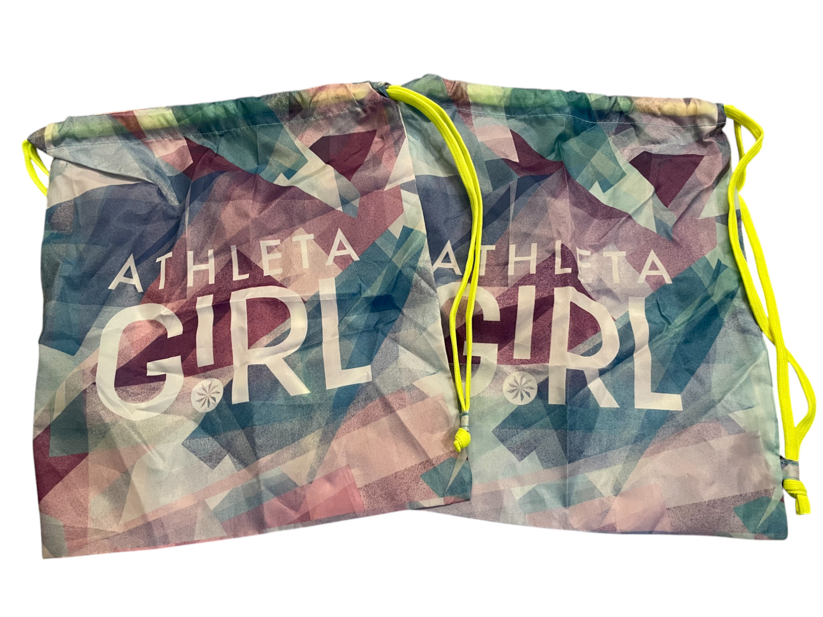 LOT 4 ATHLETA GIRL Lightweight Gym Cinch Drawstring Shoe Book Bags 14x15 14 x 15