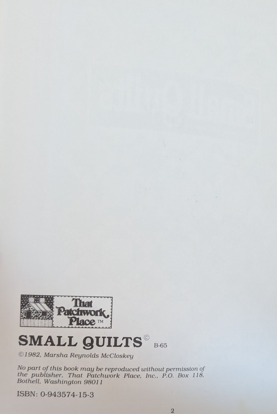 Small Quilts by That Patchwork Place Crib Nap Sizes Booklet 1982