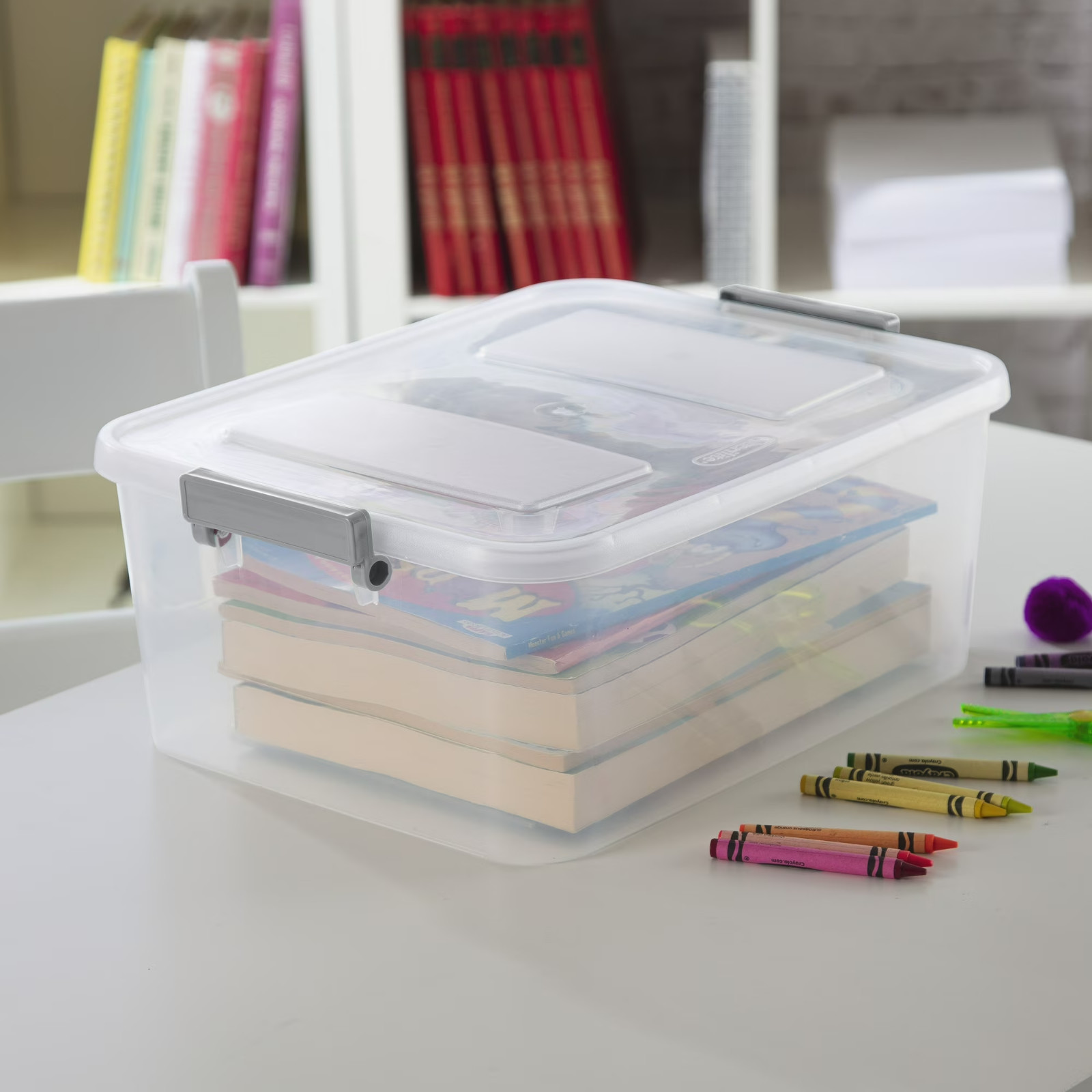 (3 Pack) 12.7 Qt. Clear Plastic Modular ID Latch Box