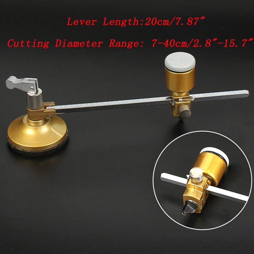 Heavy-Duty Circular Glass Cutter with Suction Cup 40#