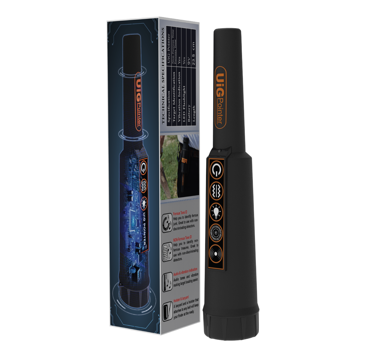 GER Detect UIG Pointer Pinpointer Metal Detector for Gold and Precious Metals