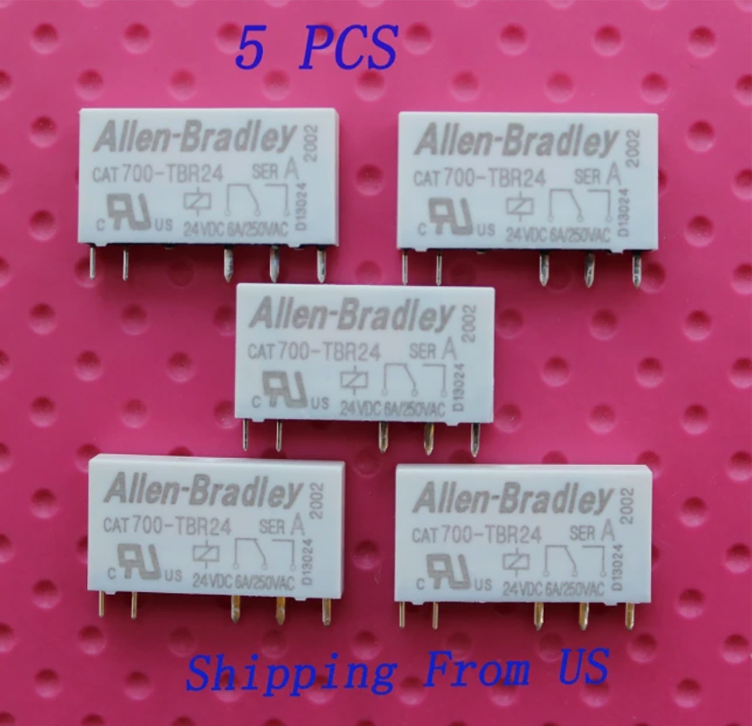 5PCS CAT700-TBR24 Relay 5-Pin 6A 250VAC 24VDC For Allen-Bradley CAT 700-TBR24