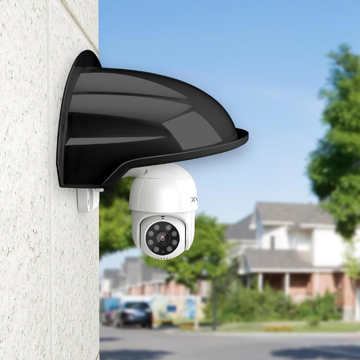 ABS Material Outdoor Camera Rain Cover Waterproof Protective Shield Black