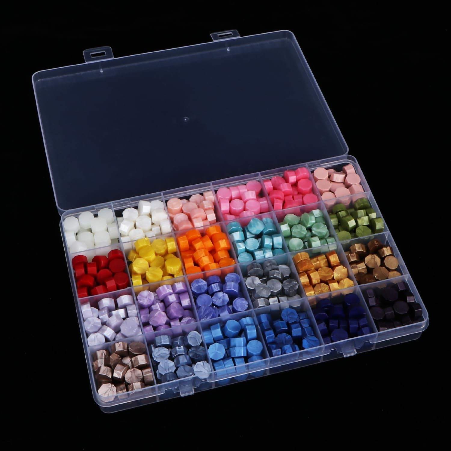 2 Pack 24 Grids Clear Plastic Organizer Box Fixed Compartment Storage Contain...