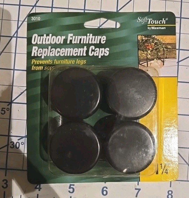 Soft Touch by Waxman ~ TIP & LEG, Plastic Black, "REPLACEMENT CAPS " 4PK